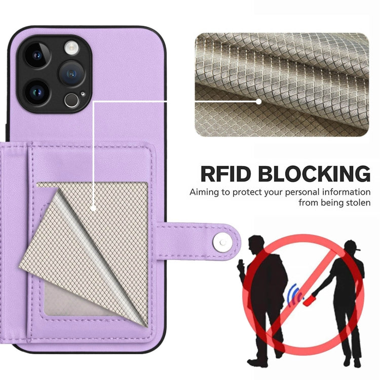 For iPhone 13 Pro Max Button Card Bag RFID Anti-theft Phone Case