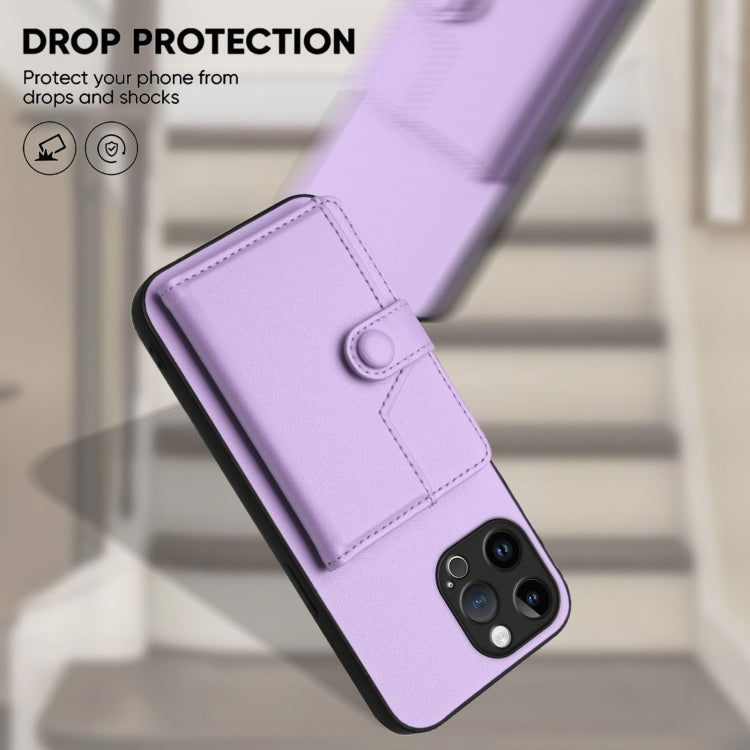For iPhone 13 Pro Max Button Card Bag RFID Anti-theft Phone Case