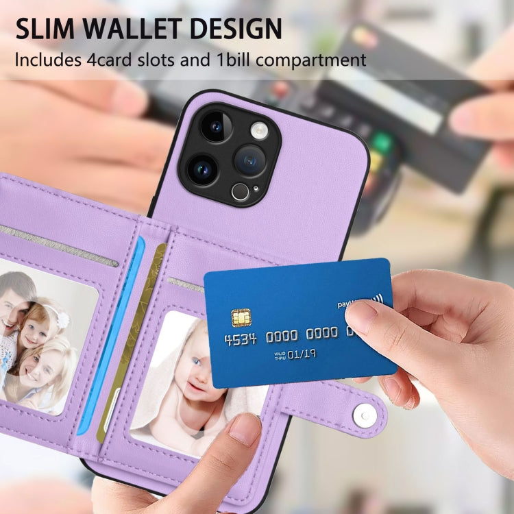 For iPhone 13 Pro Max Button Card Bag RFID Anti-theft Phone Case