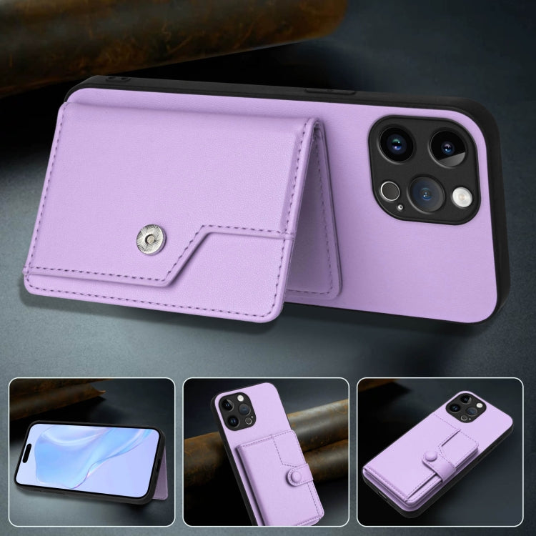 For iPhone 13 Pro Max Button Card Bag RFID Anti-theft Phone Case