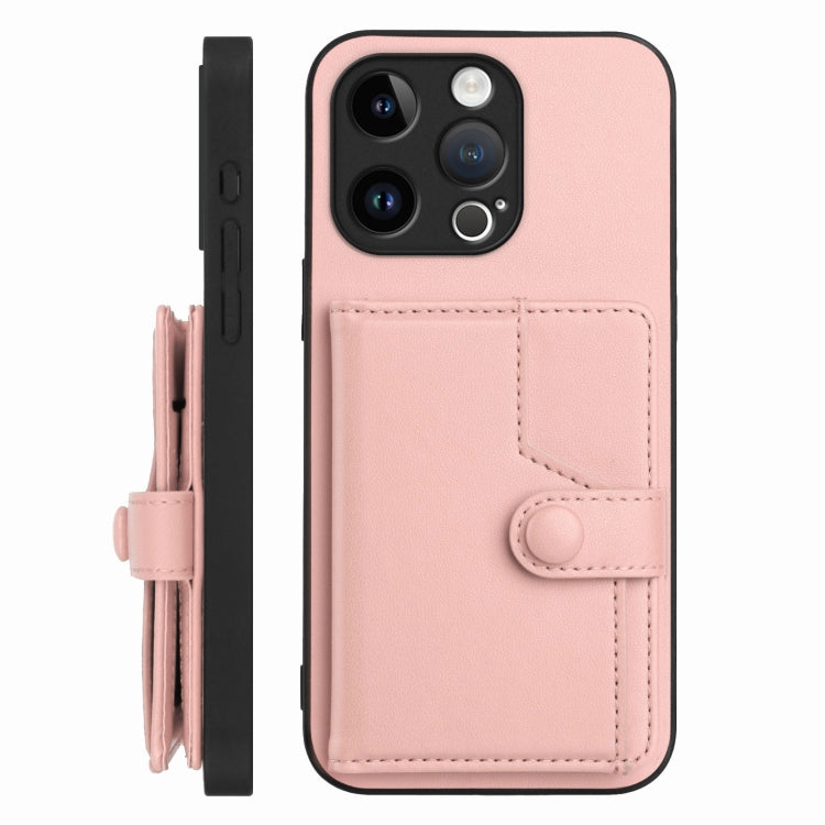 For iPhone 13 Pro Button Card Bag RFID Anti-theft Phone Case