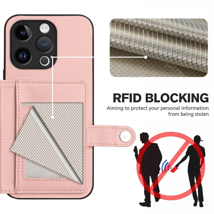 For iPhone 13 Pro Button Card Bag RFID Anti-theft Phone Case