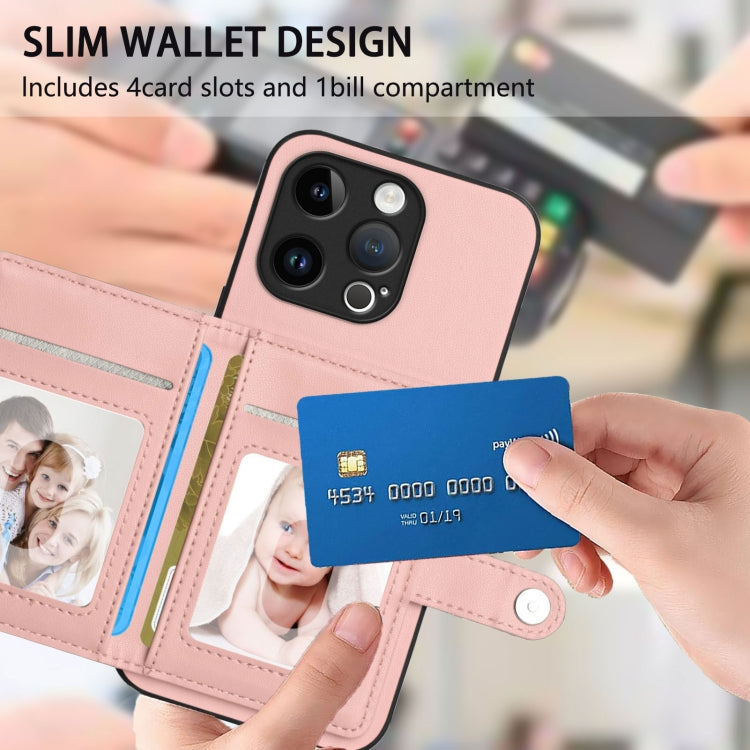 For iPhone 13 Pro Button Card Bag RFID Anti-theft Phone Case