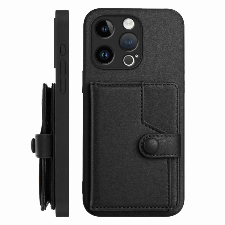 For iPhone 13 Pro Button Card Bag RFID Anti-theft Phone Case