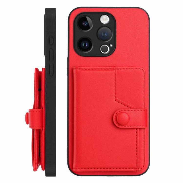 For iPhone 13 Pro Button Card Bag RFID Anti-theft Phone Case