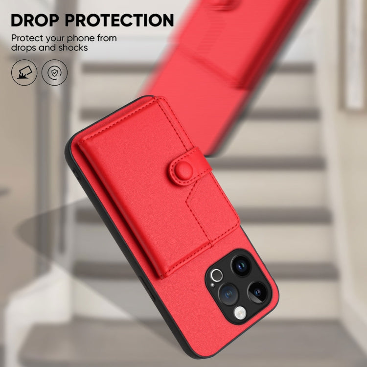 For iPhone 13 Pro Button Card Bag RFID Anti-theft Phone Case