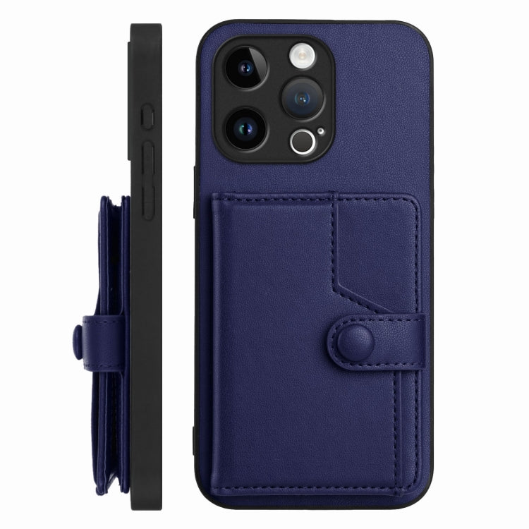 For iPhone 13 Pro Button Card Bag RFID Anti-theft Phone Case