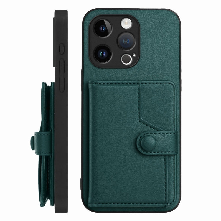 For iPhone 13 Pro Button Card Bag RFID Anti-theft Phone Case