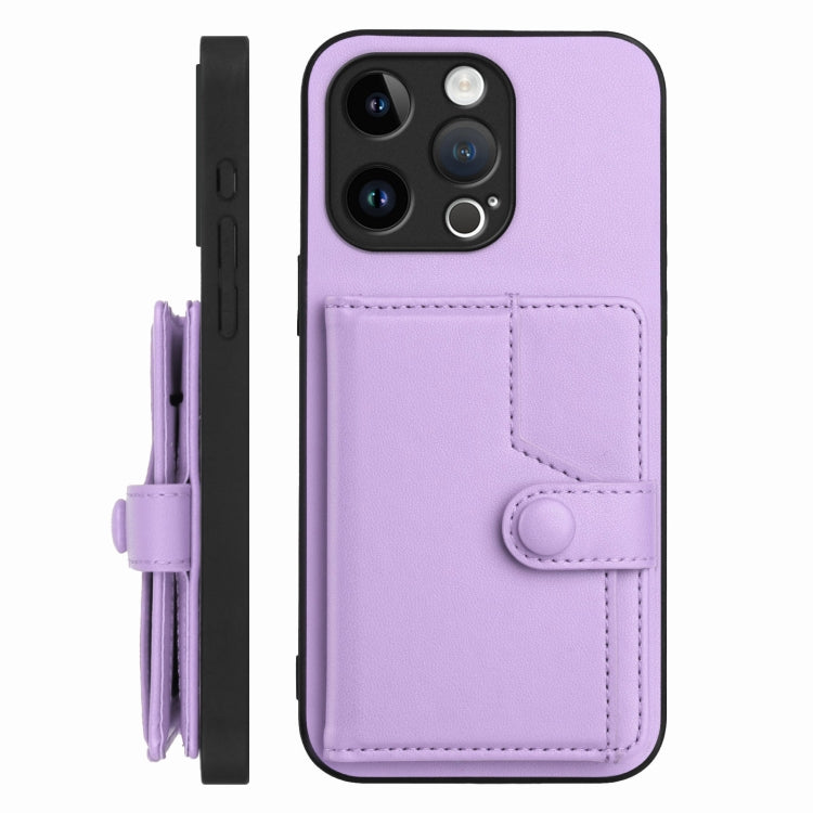 For iPhone 13 Pro Button Card Bag RFID Anti-theft Phone Case