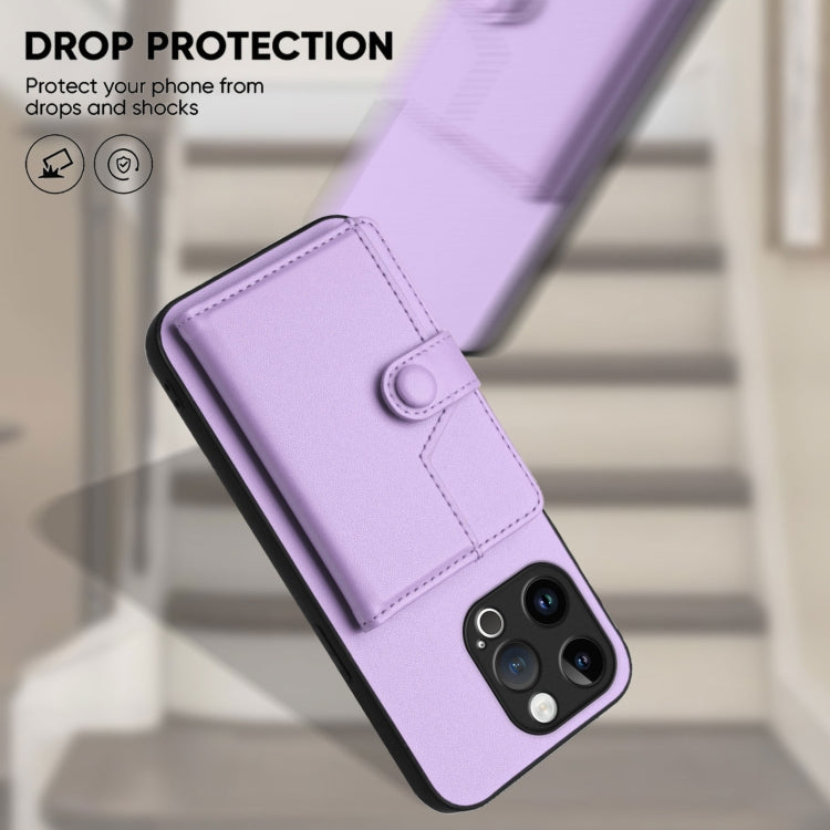 For iPhone 13 Pro Button Card Bag RFID Anti-theft Phone Case