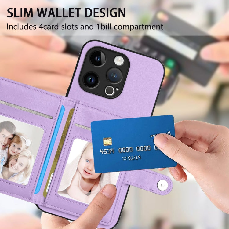 For iPhone 13 Pro Button Card Bag RFID Anti-theft Phone Case
