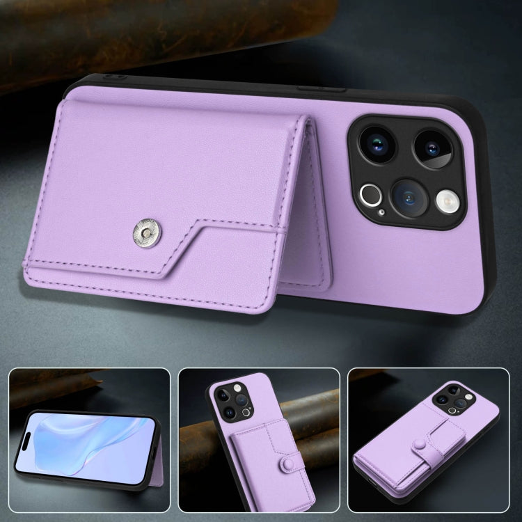 For iPhone 13 Pro Button Card Bag RFID Anti-theft Phone Case