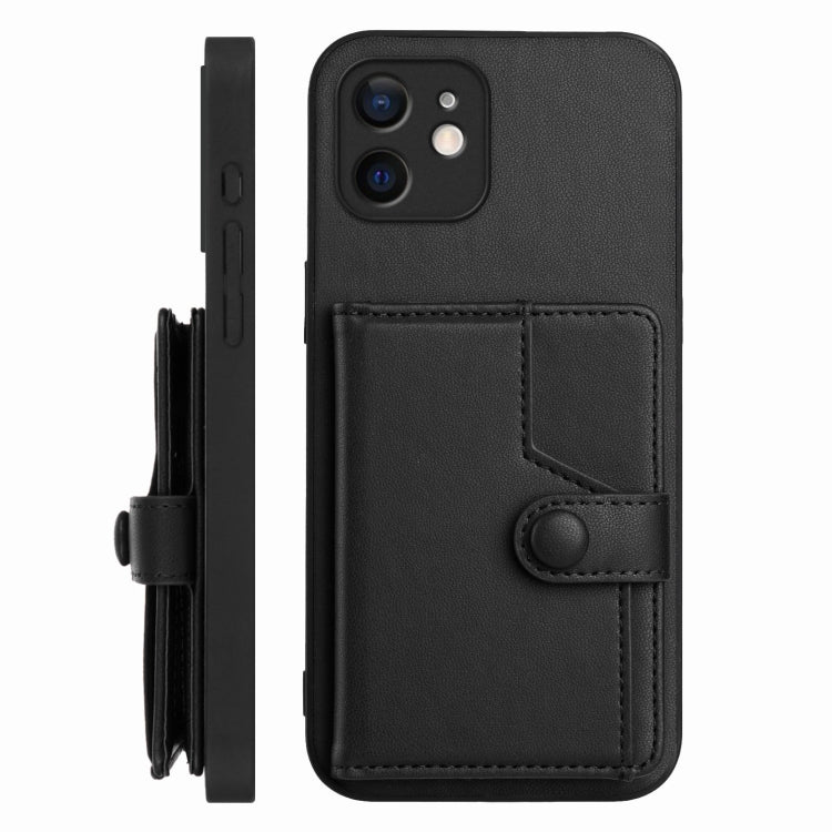 For iPhone 12 Button Card Bag RFID Anti-theft Phone Case