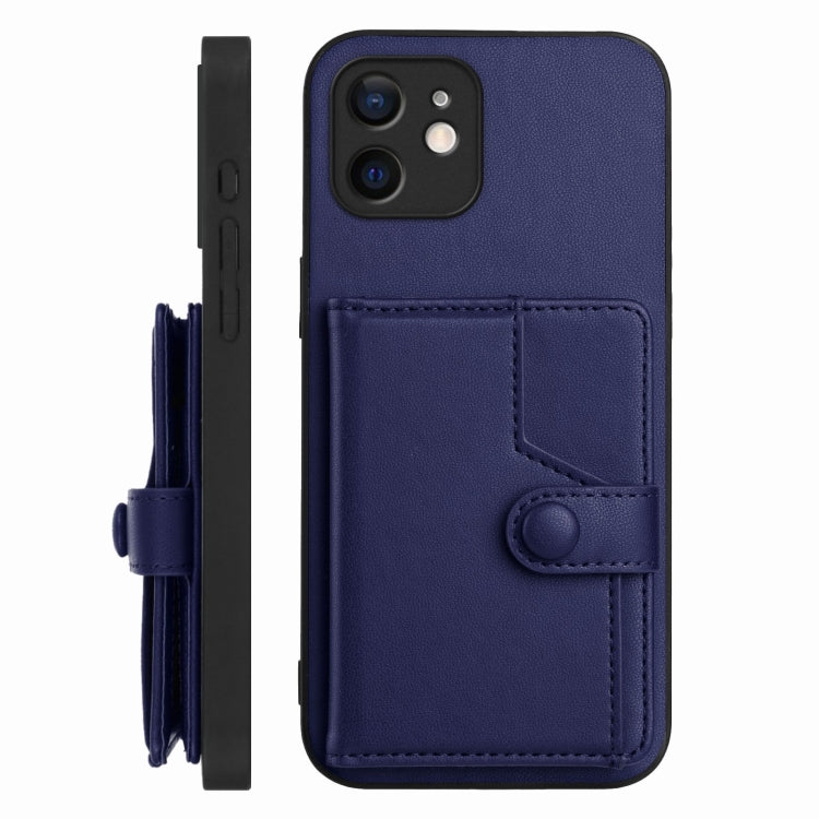 For iPhone 12 Button Card Bag RFID Anti-theft Phone Case