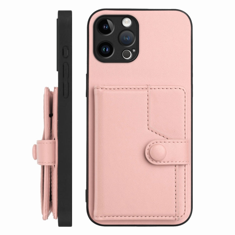 For iPhone 12 Pro Button Card Bag RFID Anti-theft Phone Case