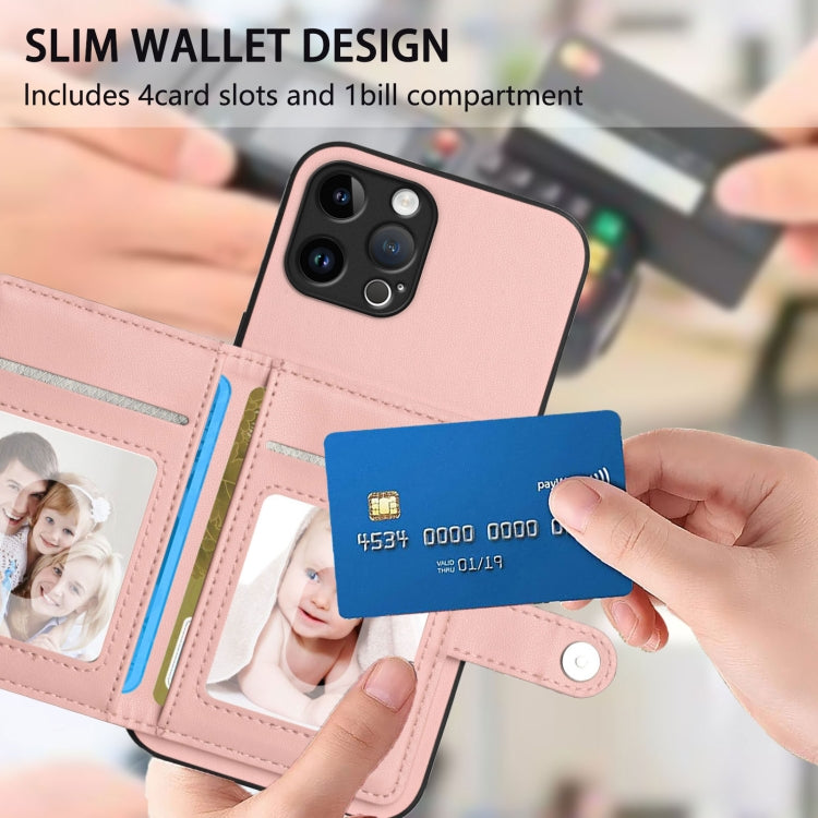 For iPhone 12 Pro Button Card Bag RFID Anti-theft Phone Case