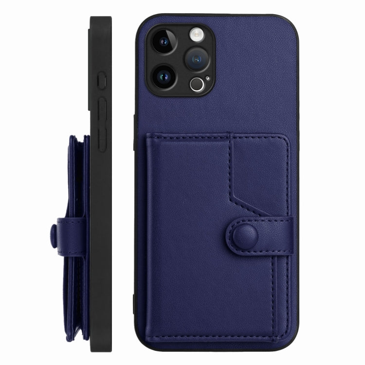 For iPhone 12 Pro Button Card Bag RFID Anti-theft Phone Case