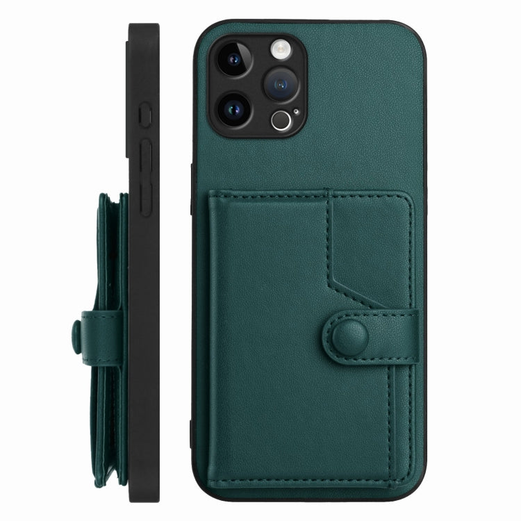 For iPhone 12 Pro Button Card Bag RFID Anti-theft Phone Case