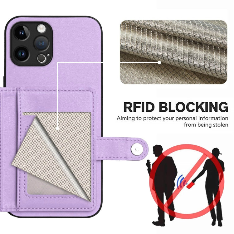 For iPhone 12 Pro Button Card Bag RFID Anti-theft Phone Case