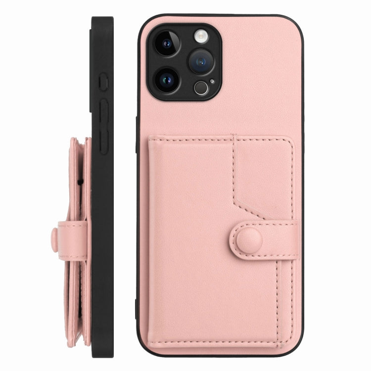 For iPhone 12 Pro Max Button Card Bag RFID Anti-theft Phone Case