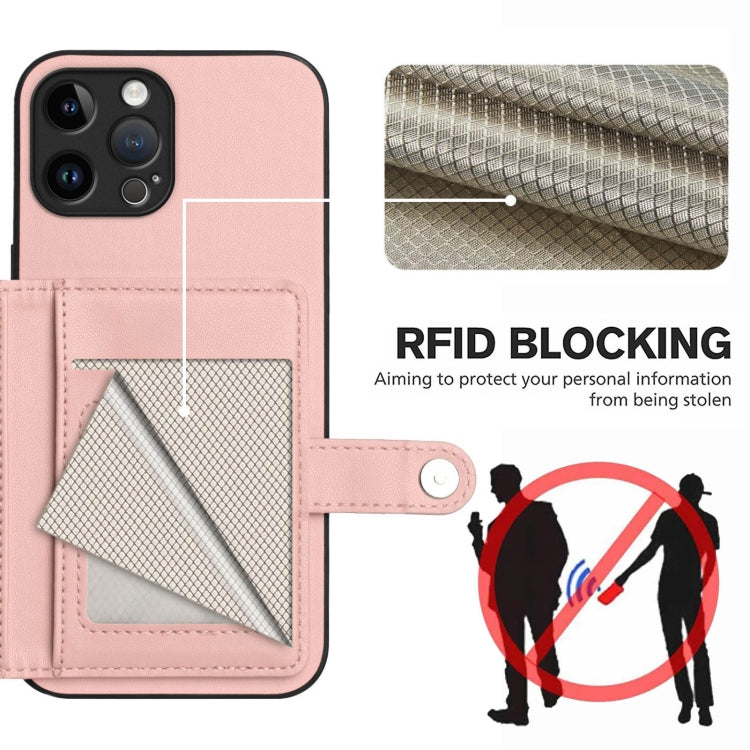 For iPhone 12 Pro Max Button Card Bag RFID Anti-theft Phone Case