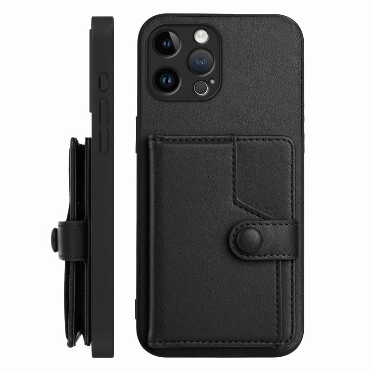 For iPhone 12 Pro Max Button Card Bag RFID Anti-theft Phone Case