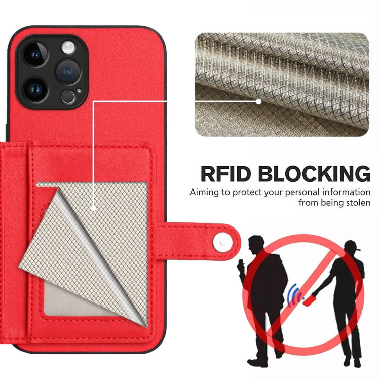 For iPhone 12 Pro Max Button Card Bag RFID Anti-theft Phone Case