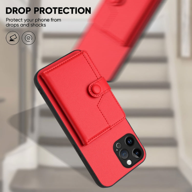 For iPhone 12 Pro Max Button Card Bag RFID Anti-theft Phone Case