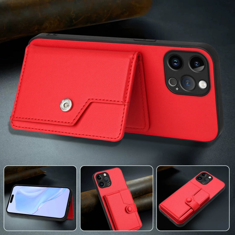 For iPhone 12 Pro Max Button Card Bag RFID Anti-theft Phone Case