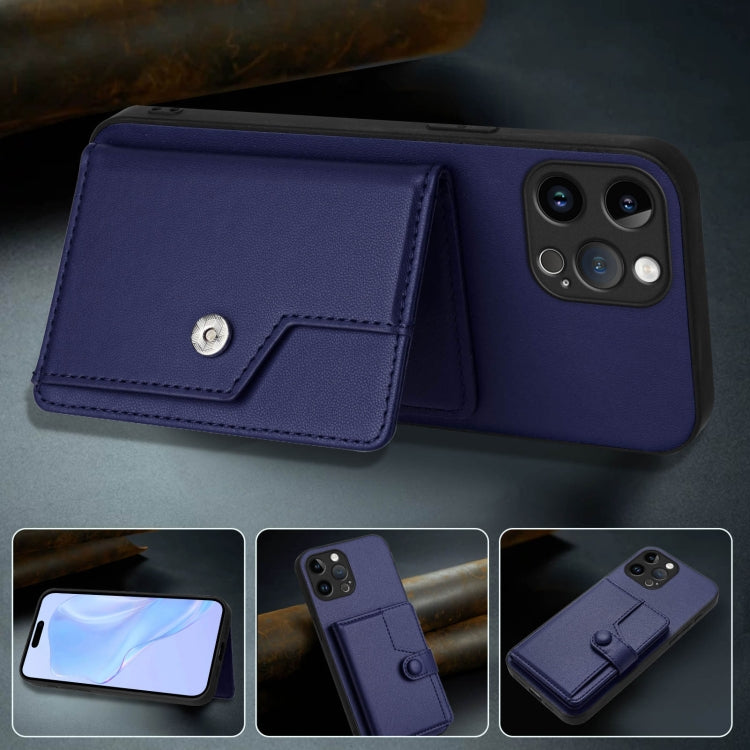For iPhone 12 Pro Max Button Card Bag RFID Anti-theft Phone Case