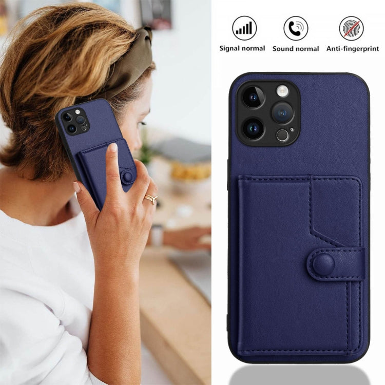 For iPhone 12 Pro Max Button Card Bag RFID Anti-theft Phone Case