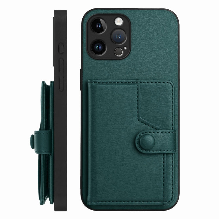 For iPhone 12 Pro Max Button Card Bag RFID Anti-theft Phone Case