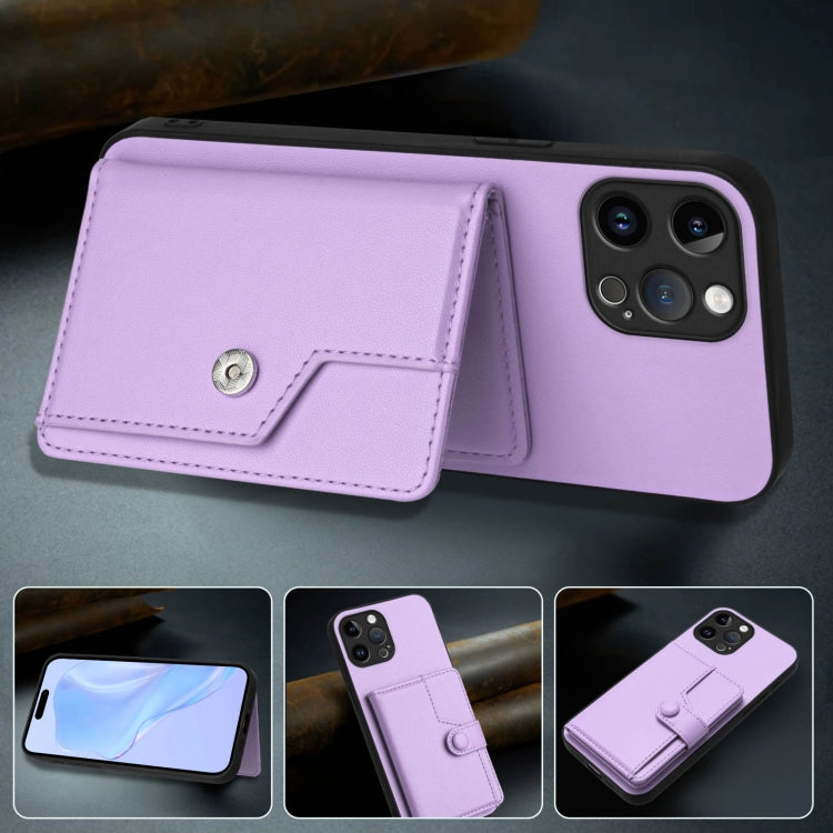 For iPhone 12 Pro Max Button Card Bag RFID Anti-theft Phone Case