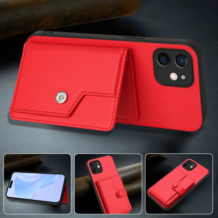 For iPhone 12 mini Button Card Bag RFID Anti-theft Phone Case