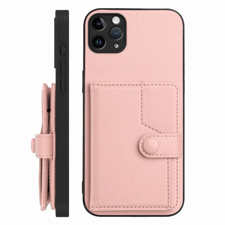 For iPhone 11 Pro Max Button Card Bag RFID Anti-theft Phone Case