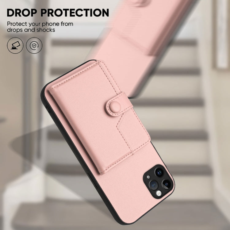 For iPhone 11 Pro Max Button Card Bag RFID Anti-theft Phone Case