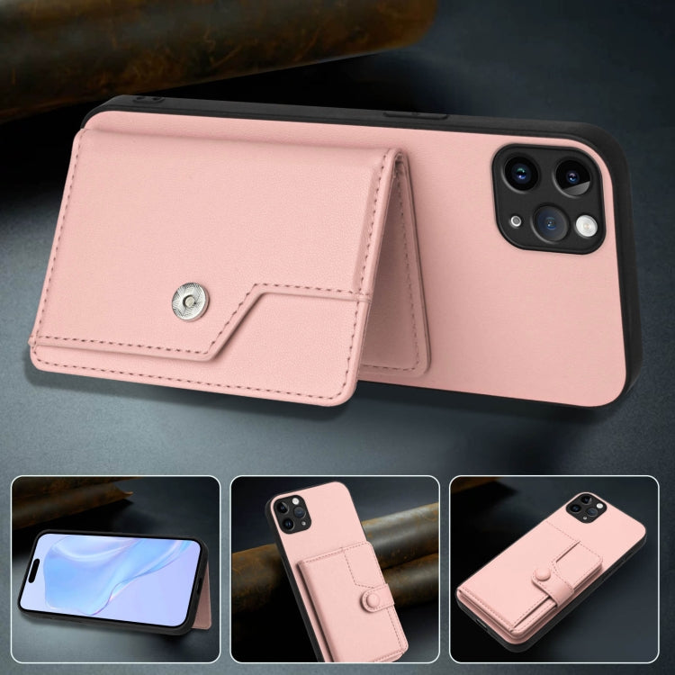 For iPhone 11 Pro Max Button Card Bag RFID Anti-theft Phone Case