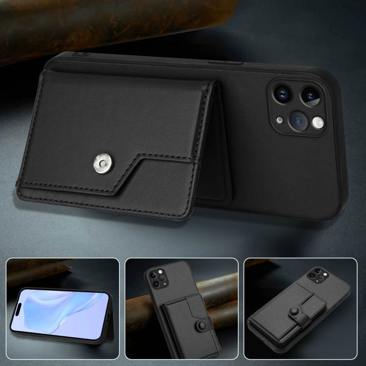 For iPhone 11 Pro Max Button Card Bag RFID Anti-theft Phone Case
