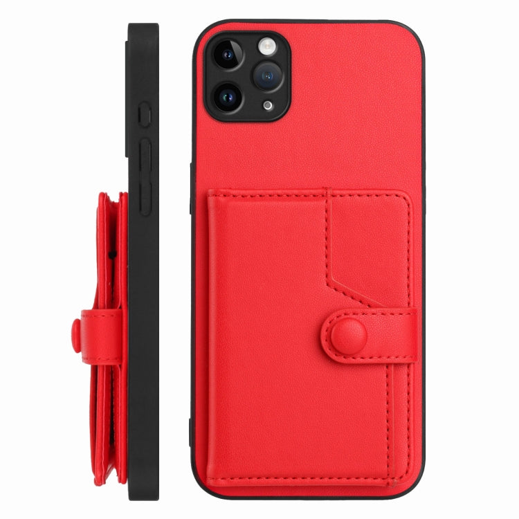 For iPhone 11 Pro Max Button Card Bag RFID Anti-theft Phone Case