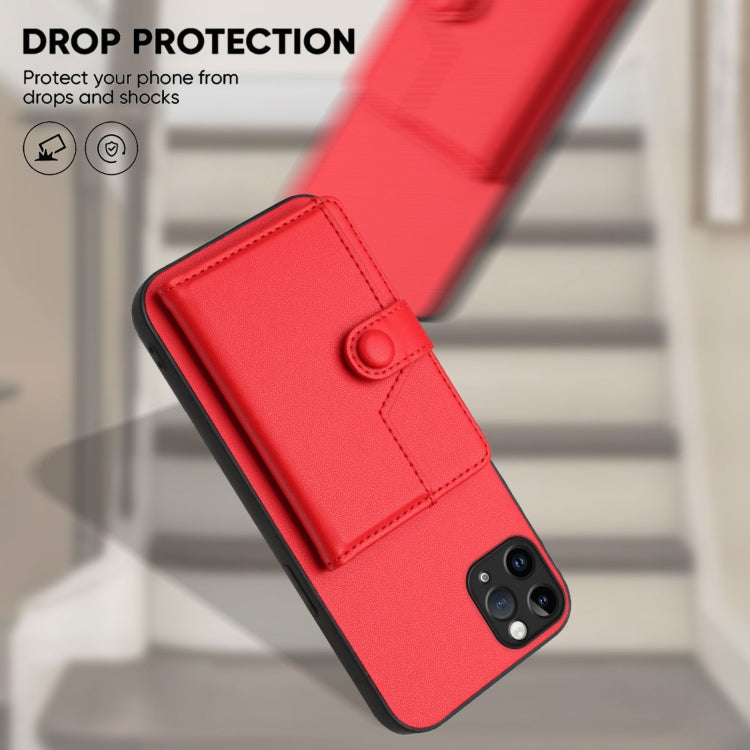 For iPhone 11 Pro Max Button Card Bag RFID Anti-theft Phone Case