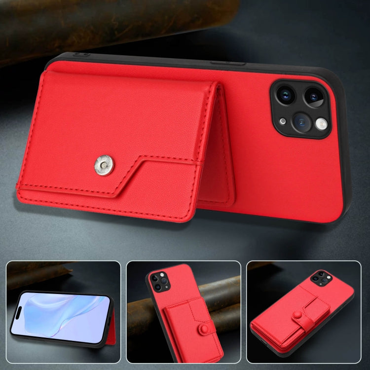 For iPhone 11 Pro Max Button Card Bag RFID Anti-theft Phone Case
