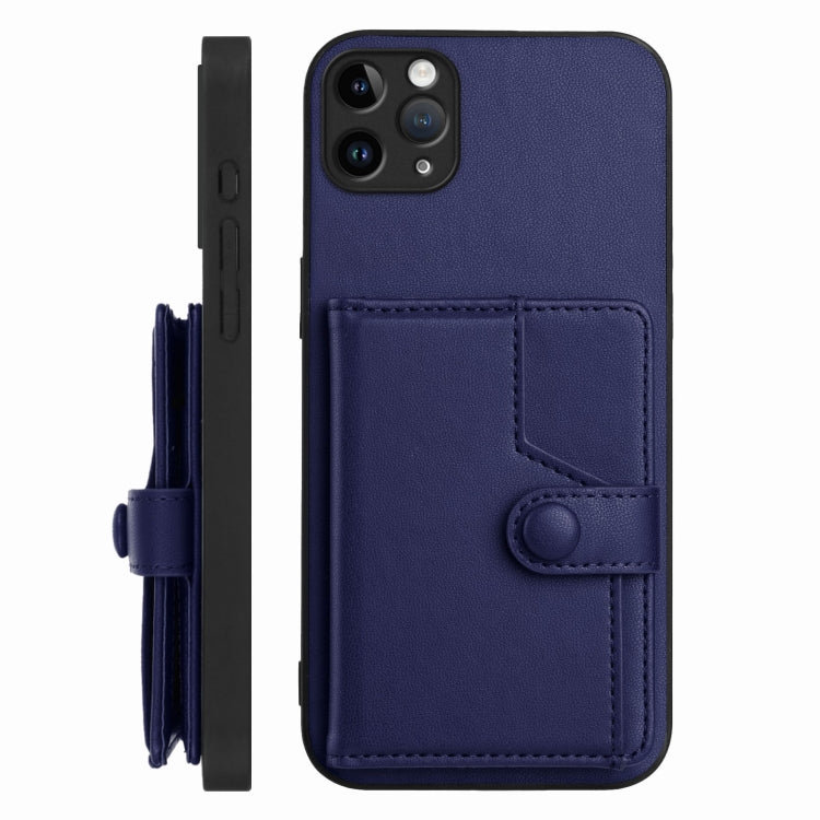 For iPhone 11 Pro Max Button Card Bag RFID Anti-theft Phone Case