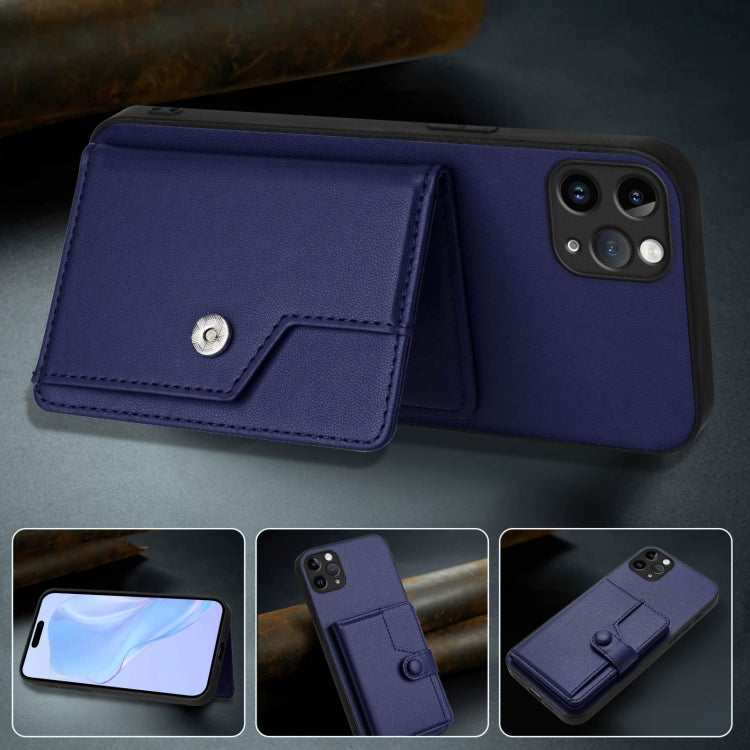 For iPhone 11 Pro Max Button Card Bag RFID Anti-theft Phone Case