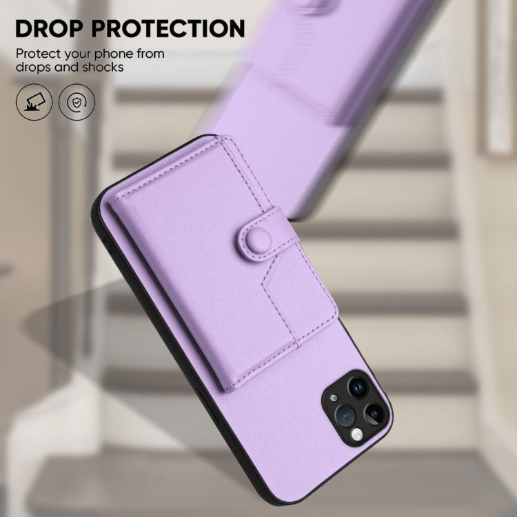 For iPhone 11 Pro Max Button Card Bag RFID Anti-theft Phone Case