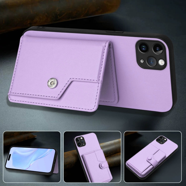 For iPhone 11 Pro Max Button Card Bag RFID Anti-theft Phone Case