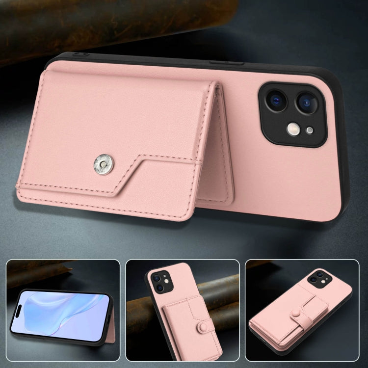For iPhone 11 Button Card Bag RFID Anti-theft Phone Case