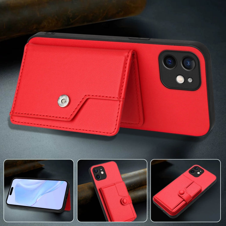 For iPhone 11 Button Card Bag RFID Anti-theft Phone Case