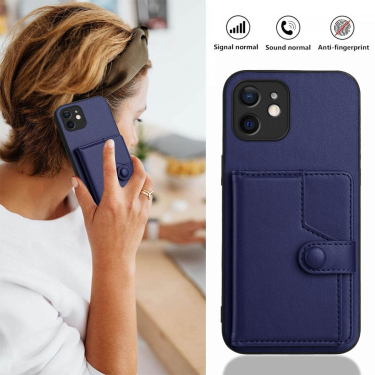 For iPhone 11 Button Card Bag RFID Anti-theft Phone Case