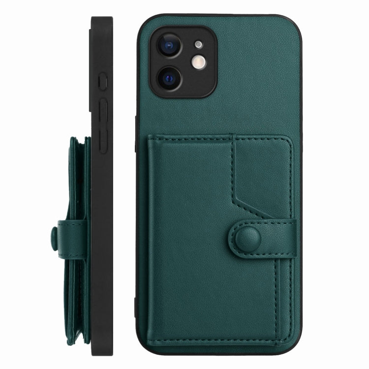 For iPhone 11 Button Card Bag RFID Anti-theft Phone Case