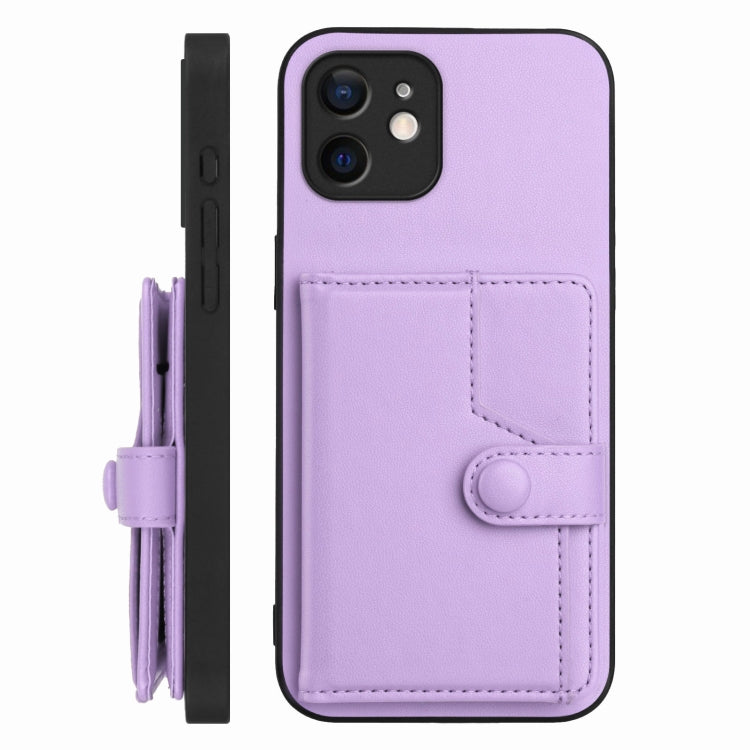 For iPhone 11 Button Card Bag RFID Anti-theft Phone Case